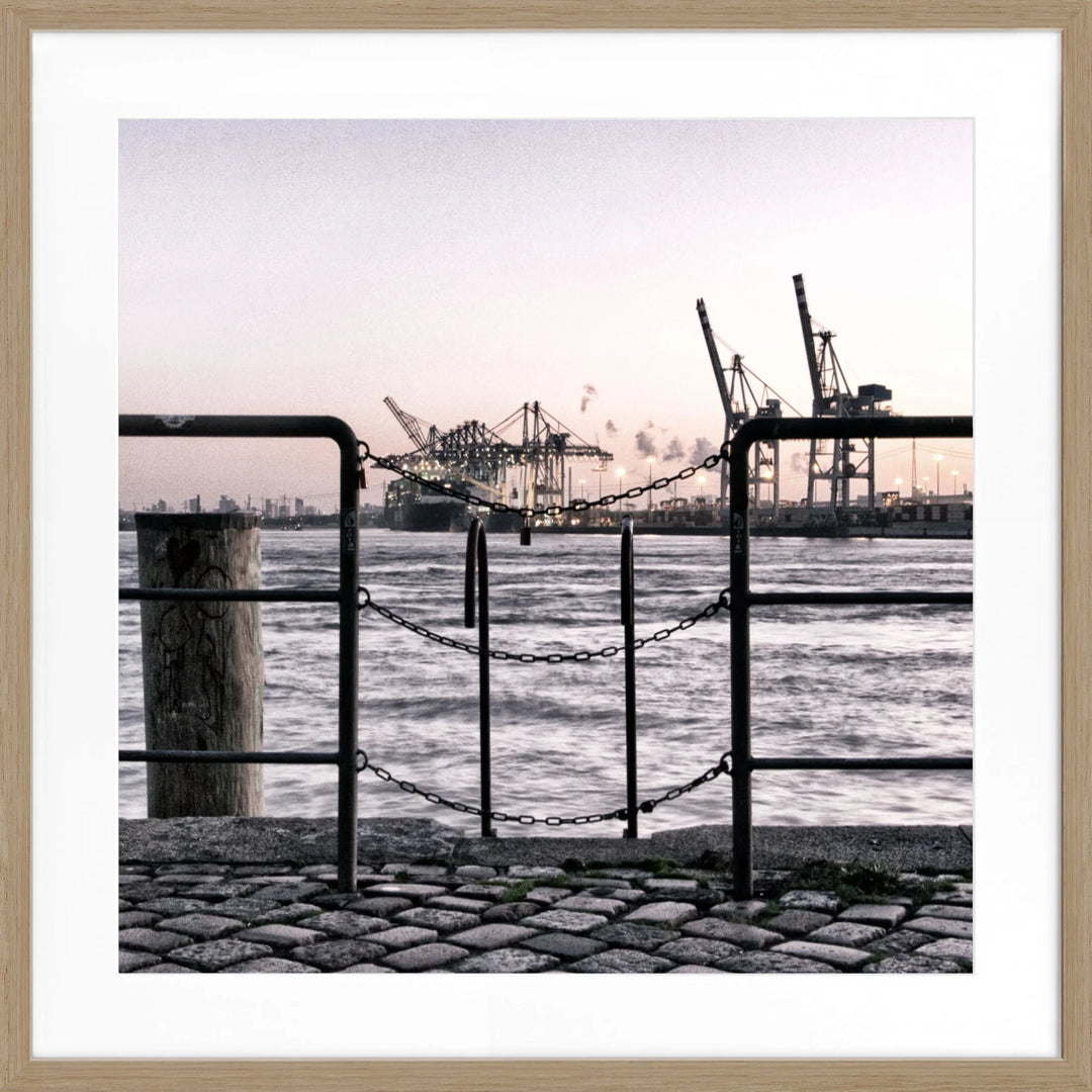 Poster Hamburg Hafen ’Zaun’ HH30 - Eiche Furnier 1.5cm