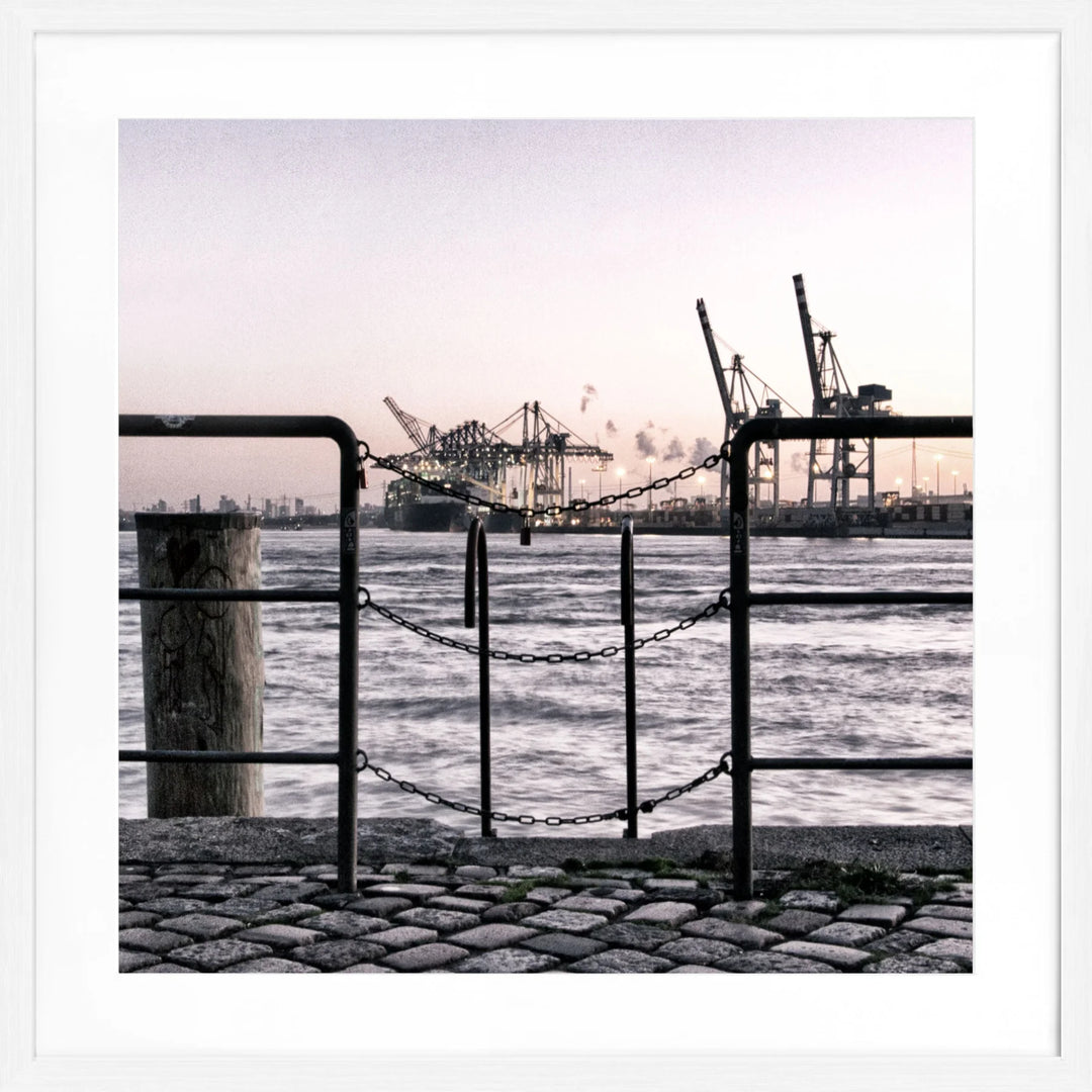 Poster Hamburg Hafen ’Zaun’ HH30 - Weiss 1.5cm