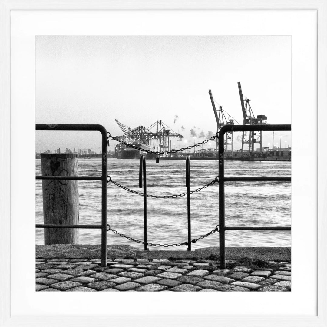 Poster Hamburg Hafen ’Zaun’ HH30 - Weiss 1.5cm