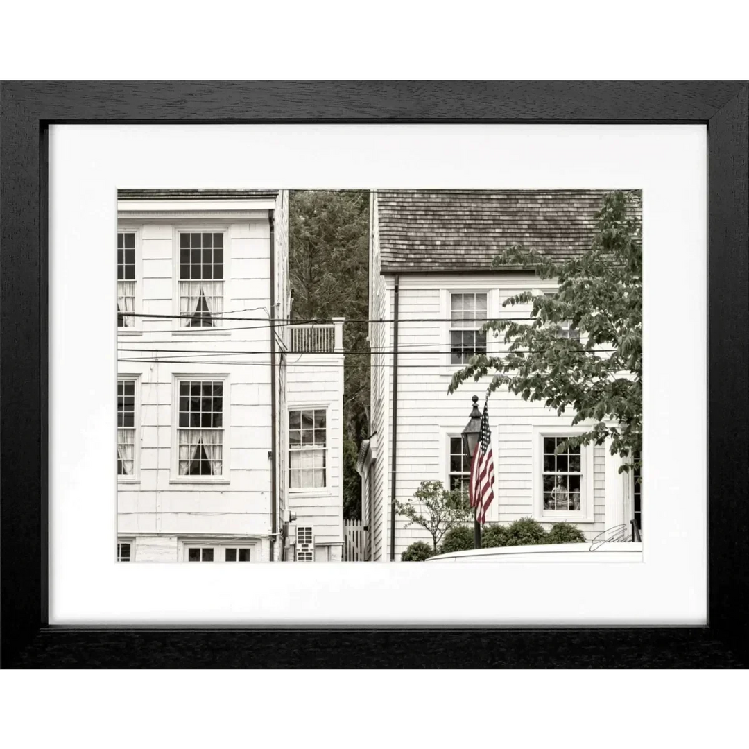 Cosman-Interior Motiv: farbe / Grösse: S (31cm x 25cm) / Rahmenfarbe: schwarz matt Poster Hamptons Long Island HM22
