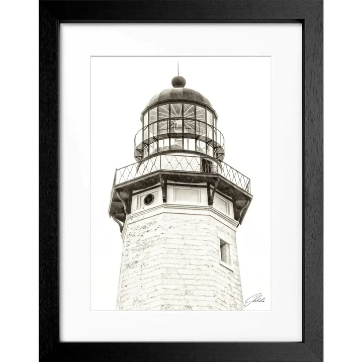 Cosman-Interior Motiv: farbe / Grösse: S (25cm x 31cm) / Rahmenfarbe: schwarz matt Poster Hamptons Montauk "Lighthouse" HM13