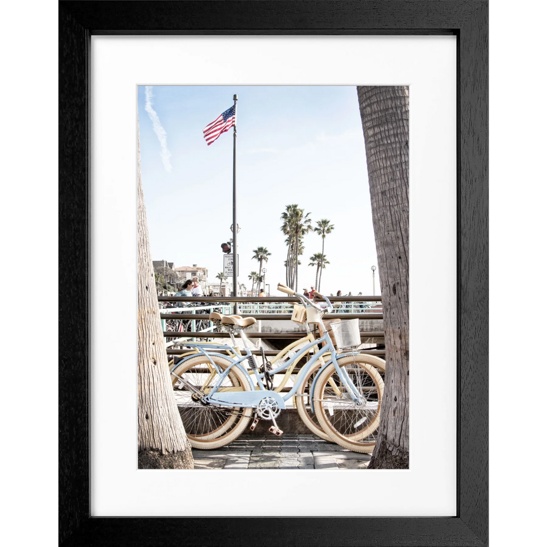 Poster Kalifornien ’Beach Bike’ K187 - Schwarz 3cm