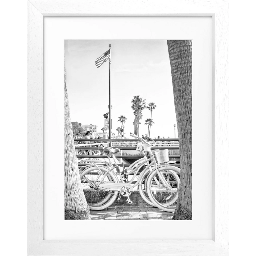 Poster Kalifornien ’Beach Bike’ K187 - Weiss 3cm