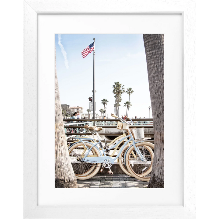Poster Kalifornien ’Beach Bike’ K187 - Weiss 3cm