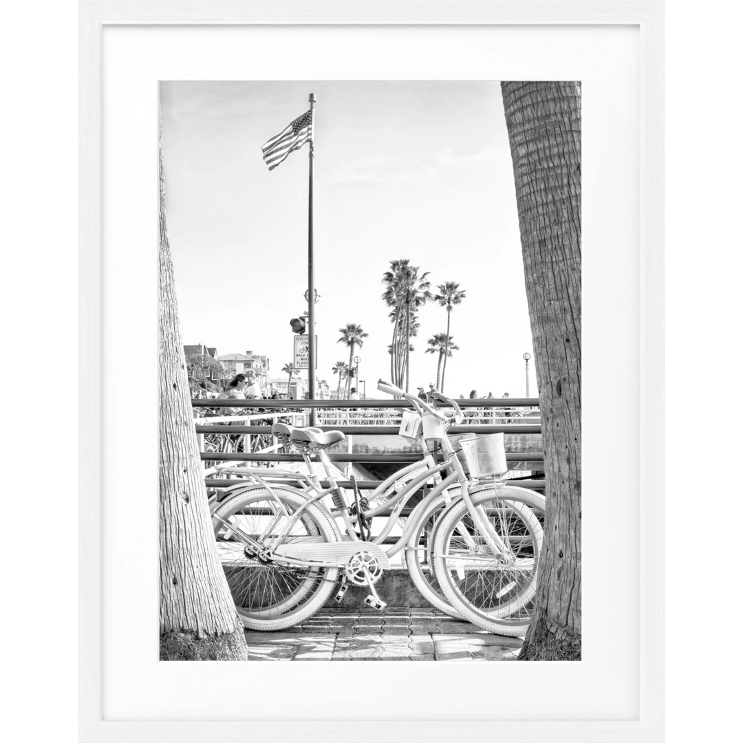 Poster Kalifornien ’Beach Bike’ K187 - Weiss 1.5cm