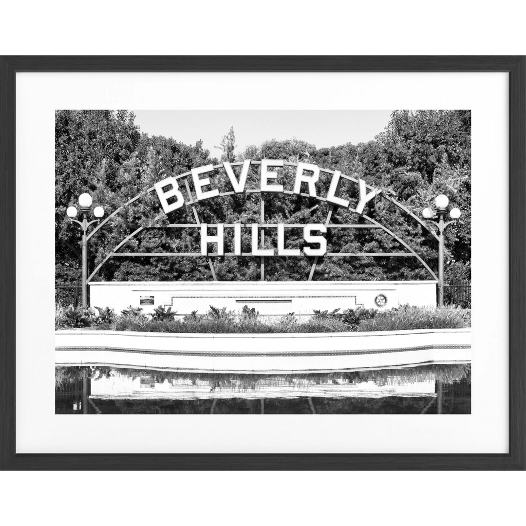 Poster Kalifornien Beverly Hills HW09 - Schwarz matt 1.5cm