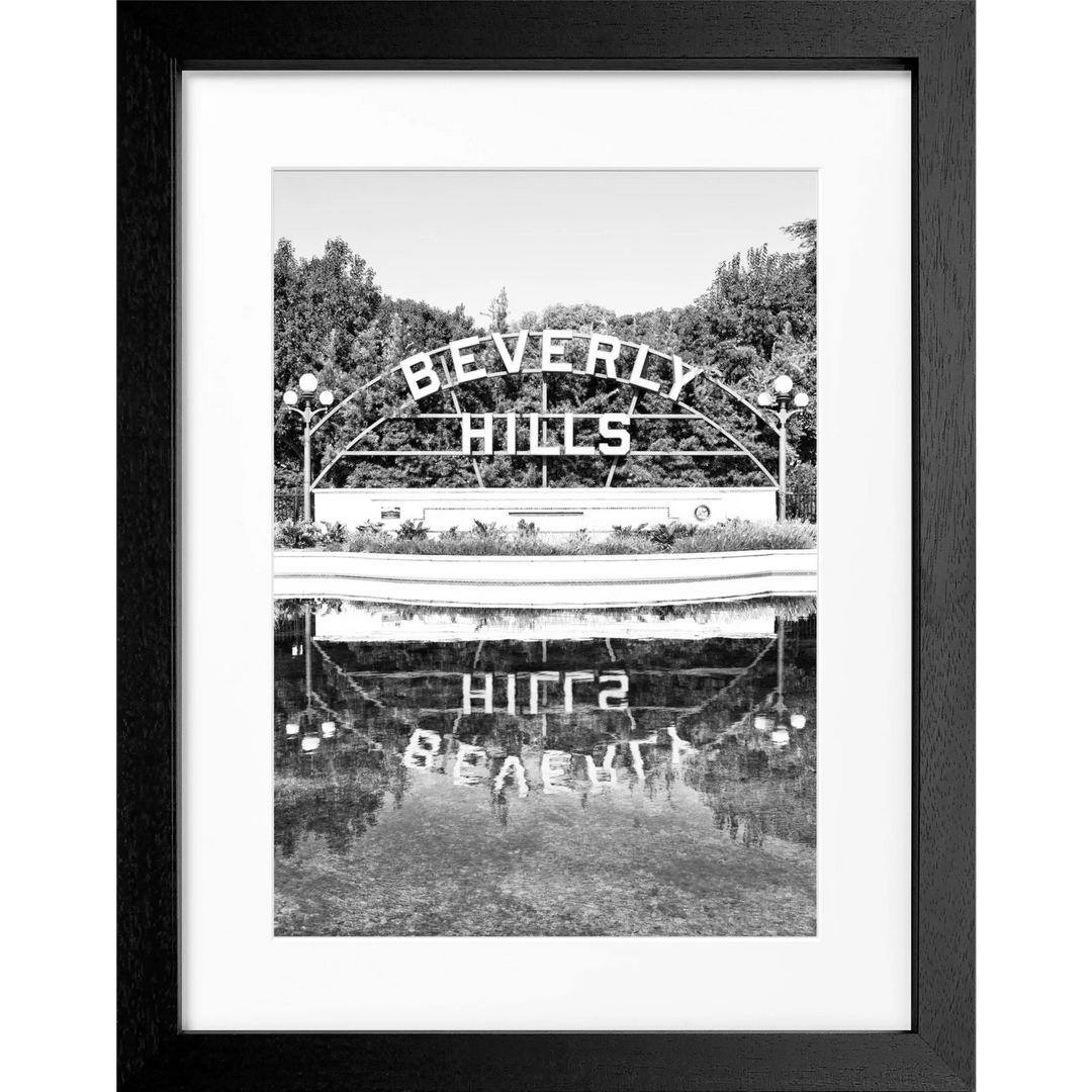 Poster Kalifornien Beverly Hills Sign HW08 - Schwarz 3cm