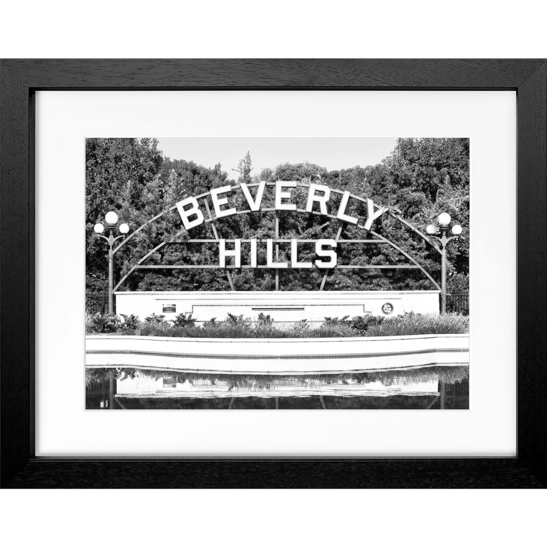 Poster Kalifornien Beverly Hills Sign HW09 - Schwarz 3cm