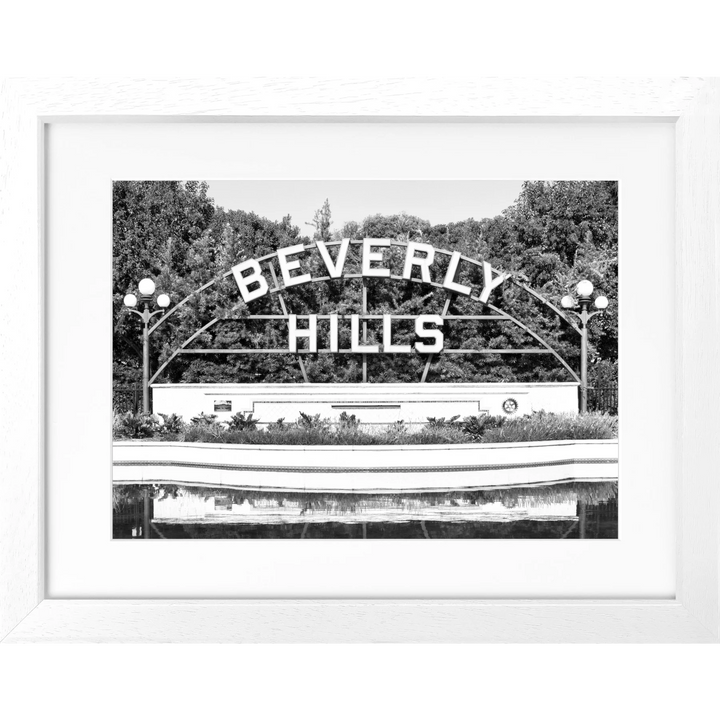 Poster Kalifornien Beverly Hills Sign HW09 - Weiss 3cm / S