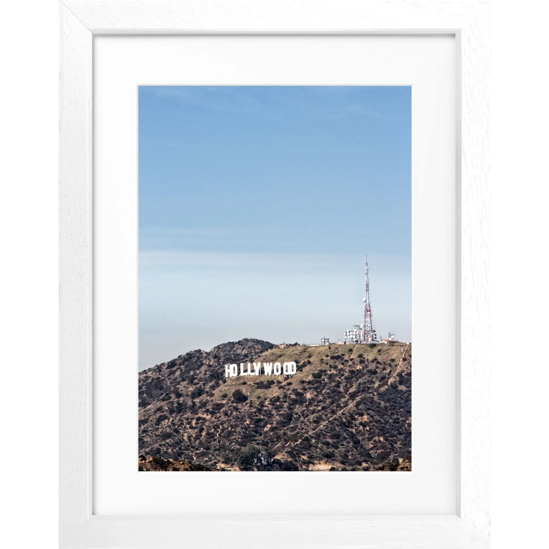 Poster Kalifornien Hollywood Hills HW14 - Weiss 3cm