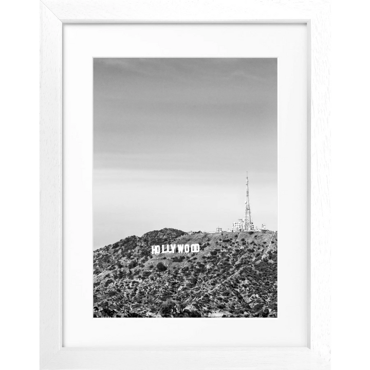 Poster Kalifornien Hollywood Hills HW14 - Weiss 3cm