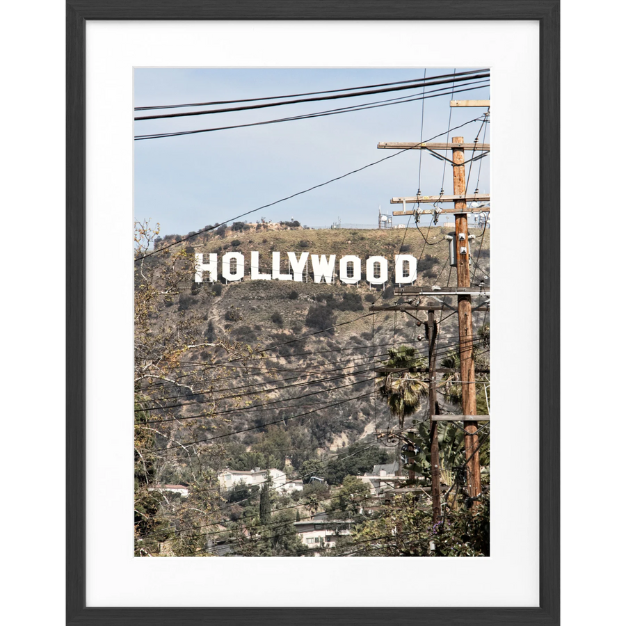 Poster Kalifornien Hollywood ’Sign’ HW11 - Schwarz matt