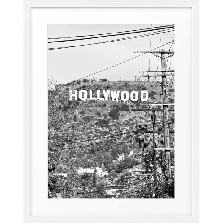 Poster Kalifornien Hollywood ’Sign’ HW11 - Weiss 1.5cm