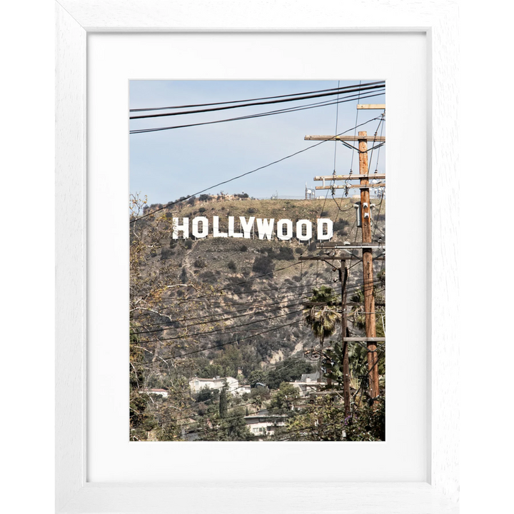 Poster Kalifornien Hollywood ’Sign’ HW11 - Weiss 3cm
