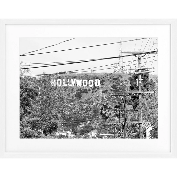 Poster Kalifornien Hollywood ’Sign’ HW12 - Weiss 1.5cm