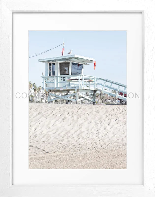 Poster Kalifornien ’Lifeguard’ K127 - Weiss 3cm