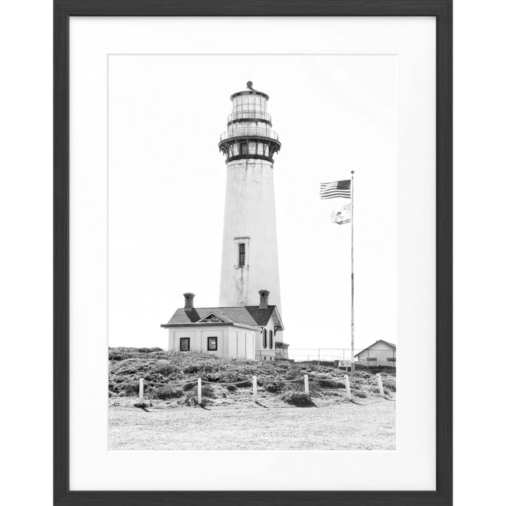 Poster Kalifornien ’Lighthouse’ L03 - Schwarz matt