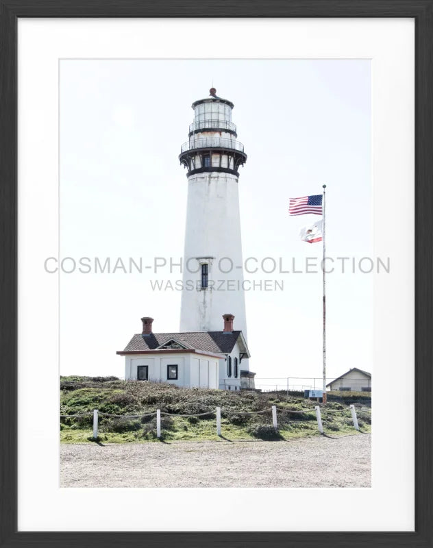 Poster Kalifornien ’Lighthouse’ L03 - Schwarz matt