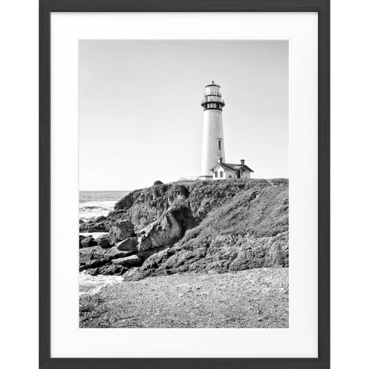 Poster Kalifornien ’Lighthouse’ L06 - Schwarz matt