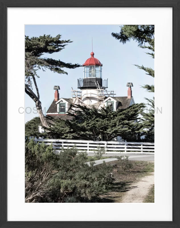 Poster Kalifornien ’Lighthouse’ L09 - Schwarz matt