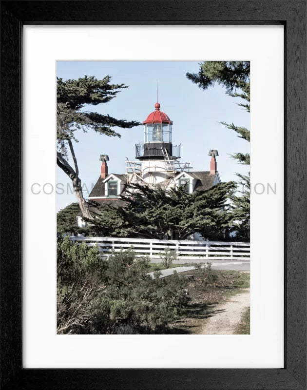 Poster Kalifornien ’Lighthouse’ L09 - Schwarz 3cm