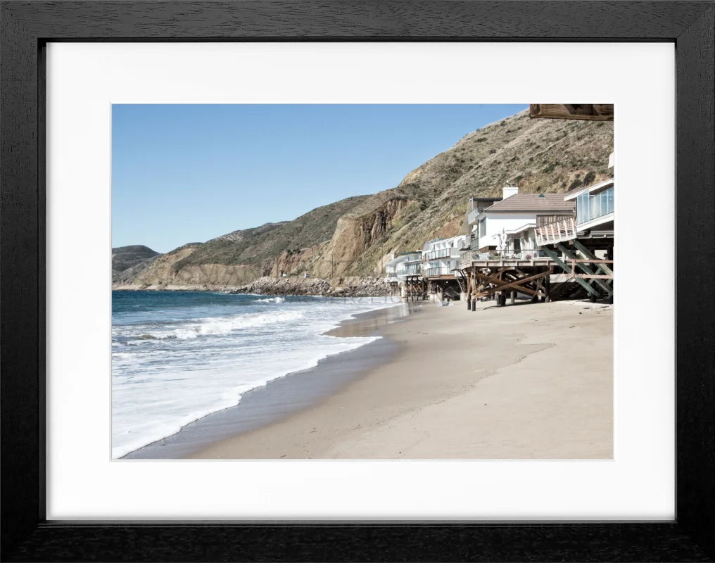Poster Kalifornien Malibu ’Beach House’ K57 - Schwarz