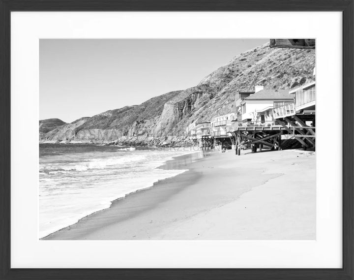 Poster Kalifornien Malibu ’Beach House’ K57 - Schwarz