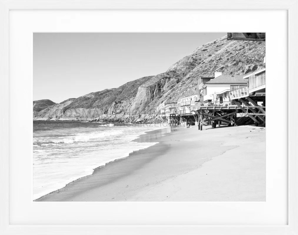Poster Kalifornien Malibu ’Beach House’ K57 - Weiss