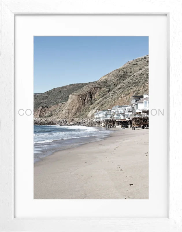 Poster Kalifornien Malibu ’Beach House’ K58 - Weiss 3cm
