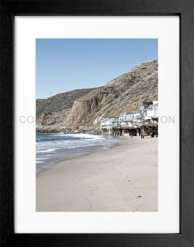 Poster Kalifornien Malibu ’Beach House’ K58 - Schwarz