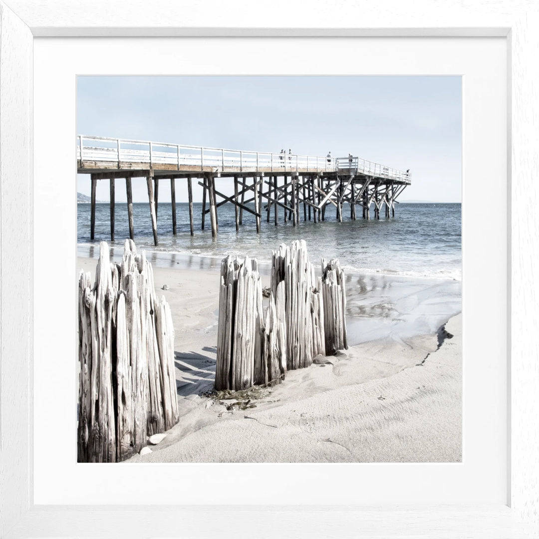 Poster Kalifornien Malibu Beach K65Q - Weiss 3cm / Motiv: