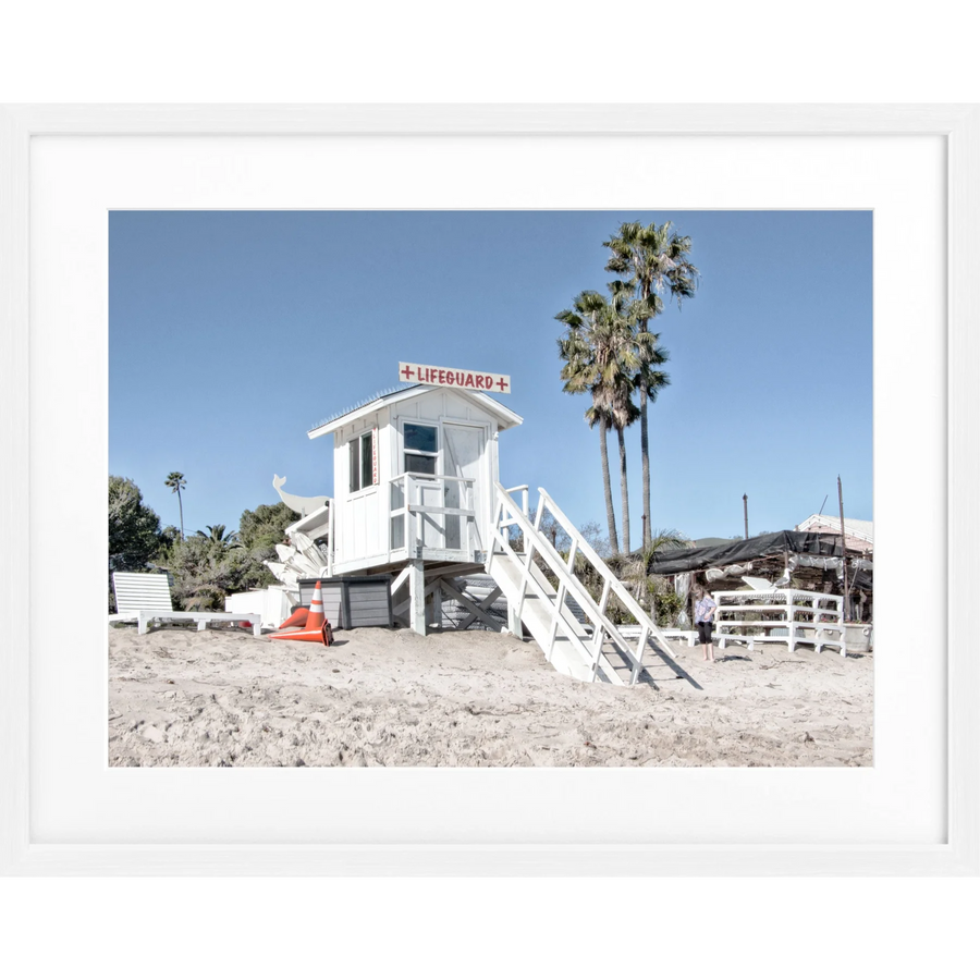Poster Kalifornien Malibu ’Beach Lifeguard’ K72 - Weiss