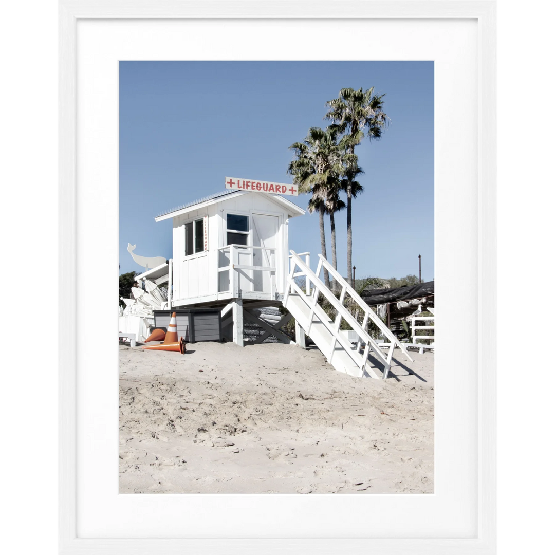 Poster Kalifornien Malibu ’Beach Lifeguard’ K73 - Weiss