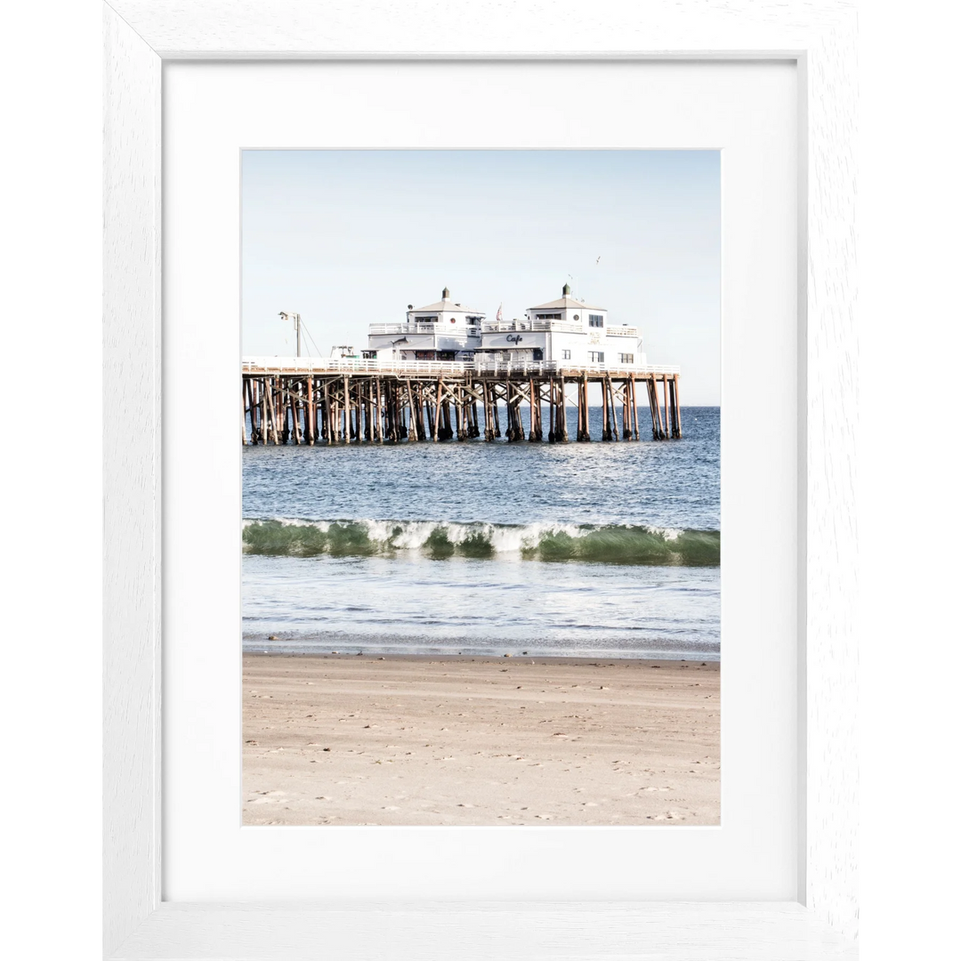 Poster Kalifornien Malibu Beach ’Pier’ K87 - Weiss 3cm