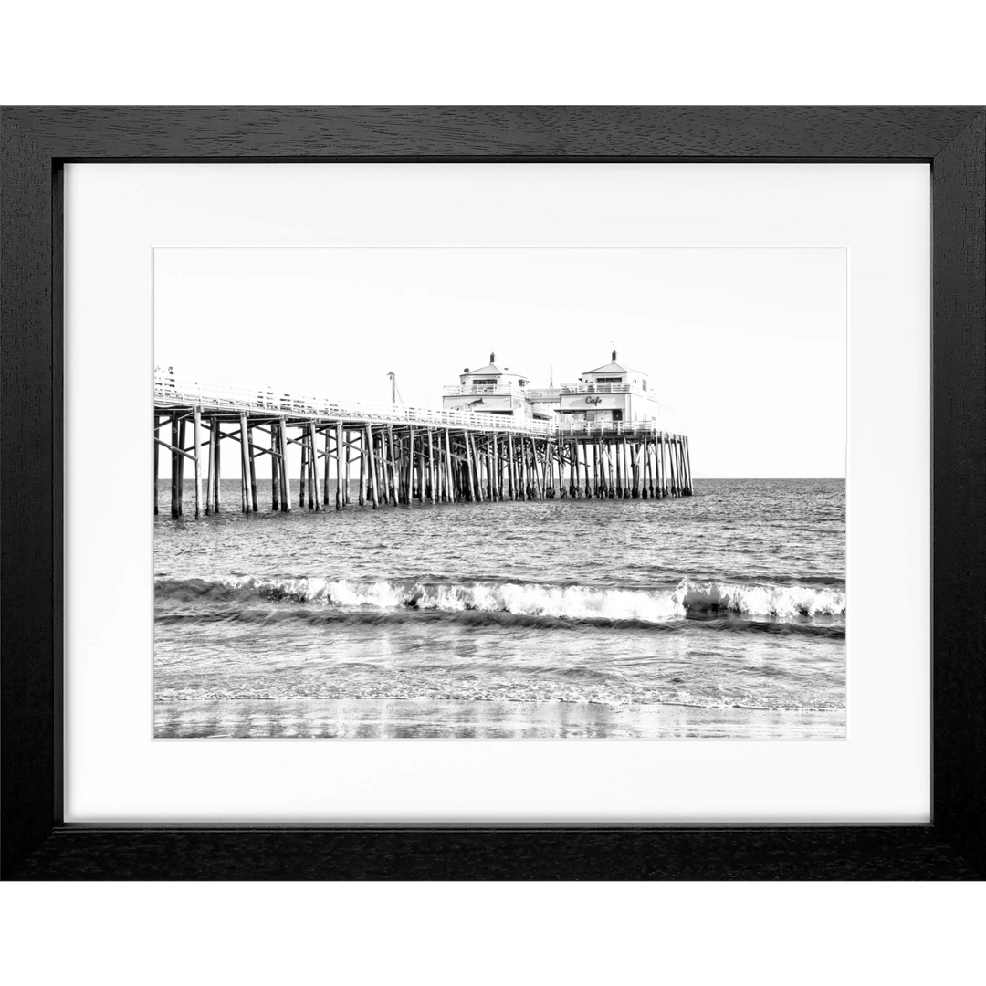 Poster Kalifornien Malibu Beach ’Pier’ K88 - Schwarz