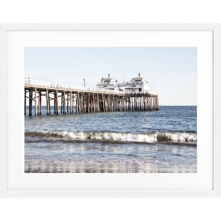 Poster Kalifornien Malibu Beach ’Pier’ K88 - Weiss