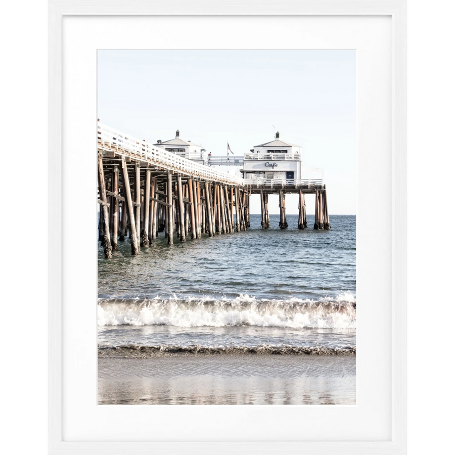 Poster Kalifornien Malibu Beach ’Pier’ K90 - Weiss