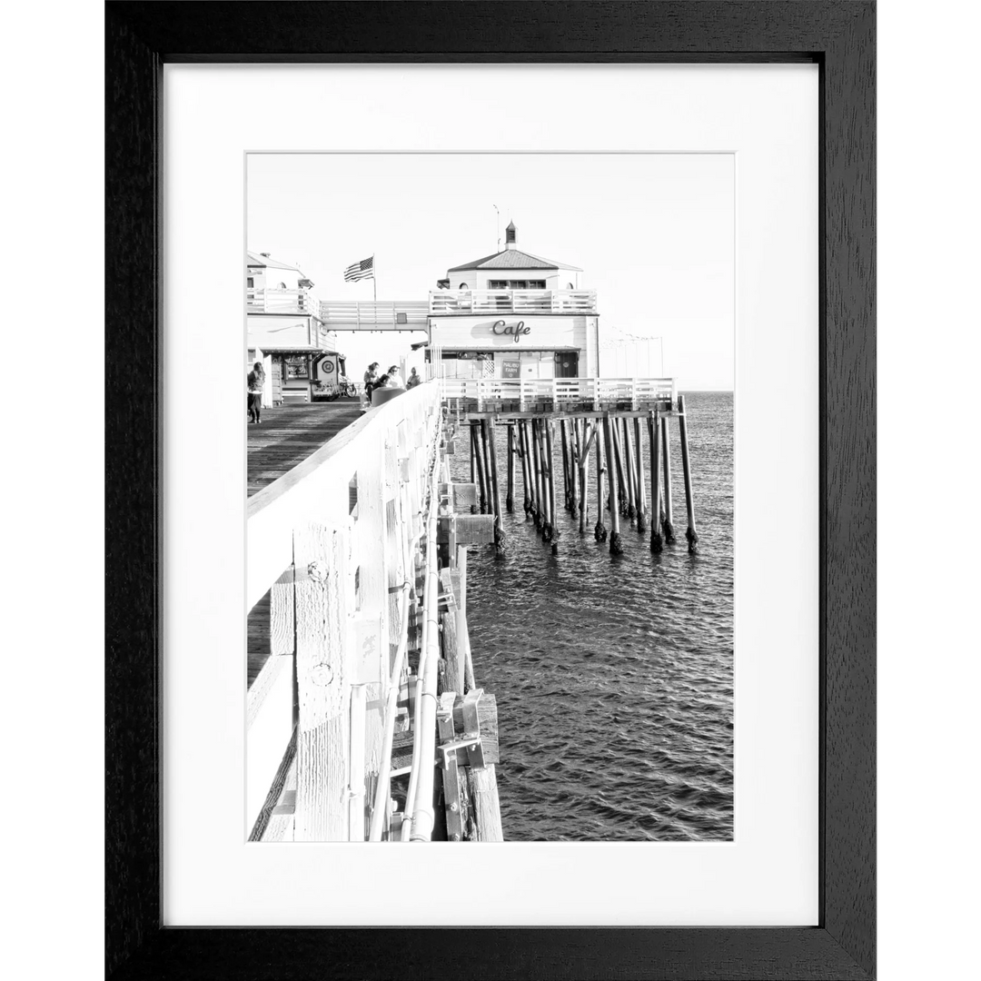 Poster Kalifornien Malibu Beach ’Pier’ K96 - Schwarz