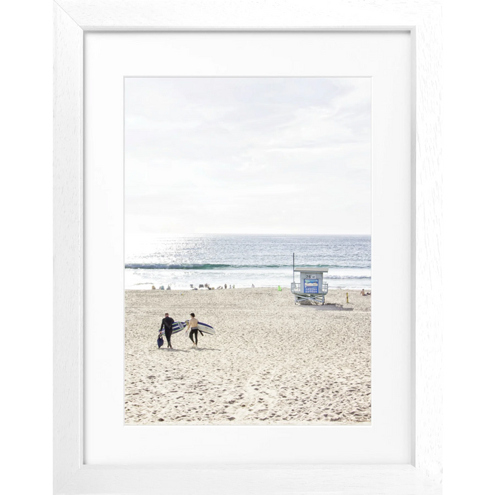 Poster Kalifornien Manhattan Beach K183 - Weiss 3cm