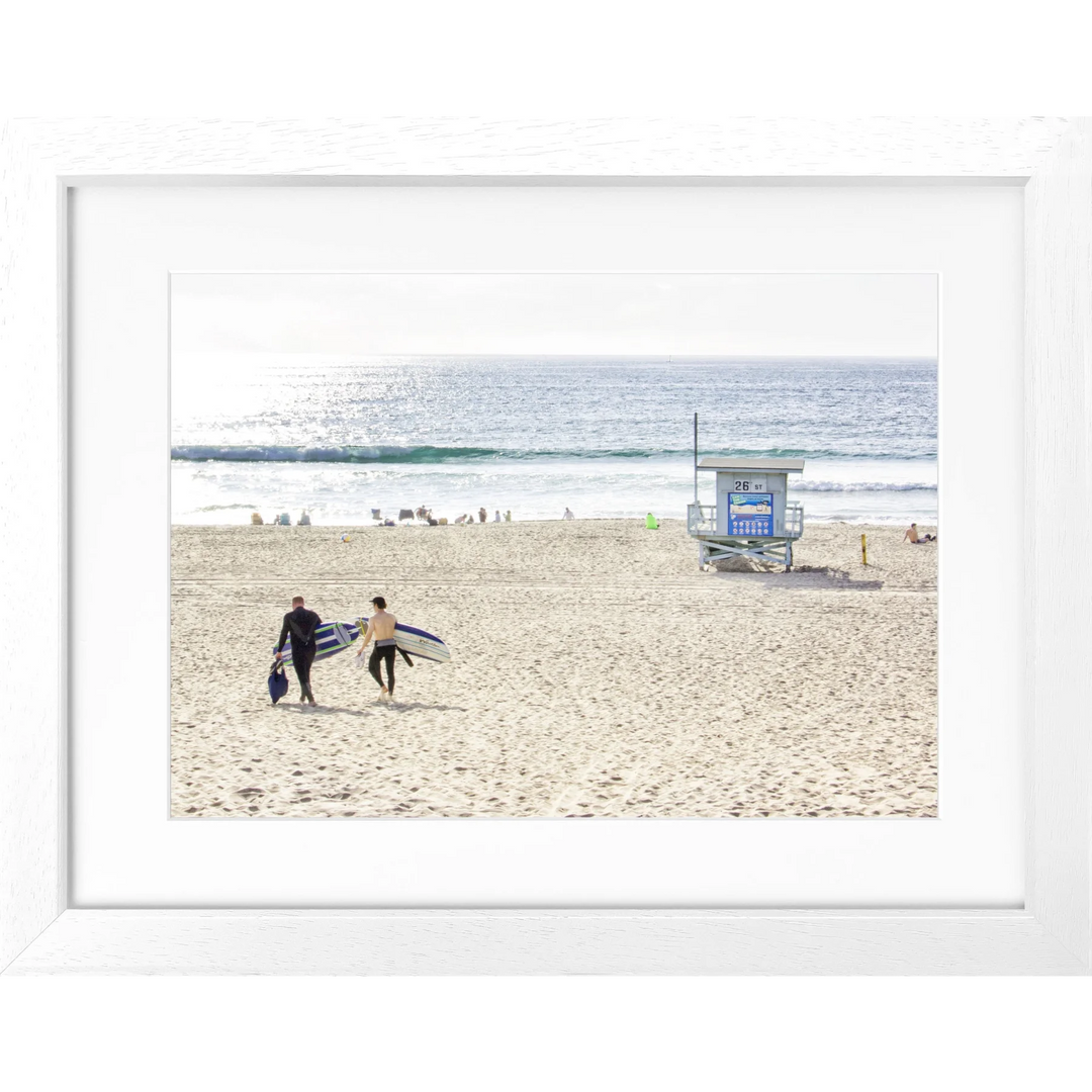 Poster Kalifornien Manhattan Beach K184 - Weiss 3cm
