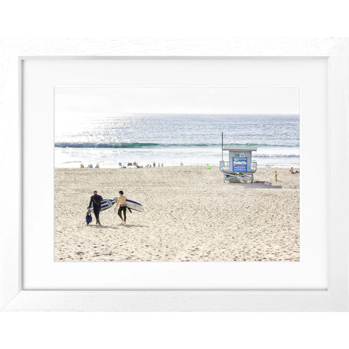 Poster Kalifornien Manhattan Beach K184 - Weiss 3cm