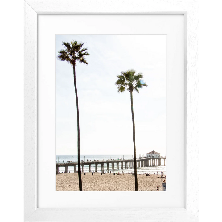 Poster Kalifornien Manhattan Beach K186 - Weiss 3cm