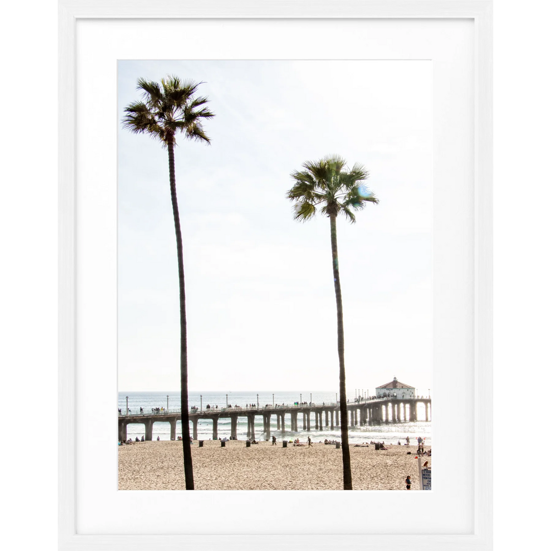 Poster Kalifornien Manhattan Beach K186 - Weiss 1.5cm