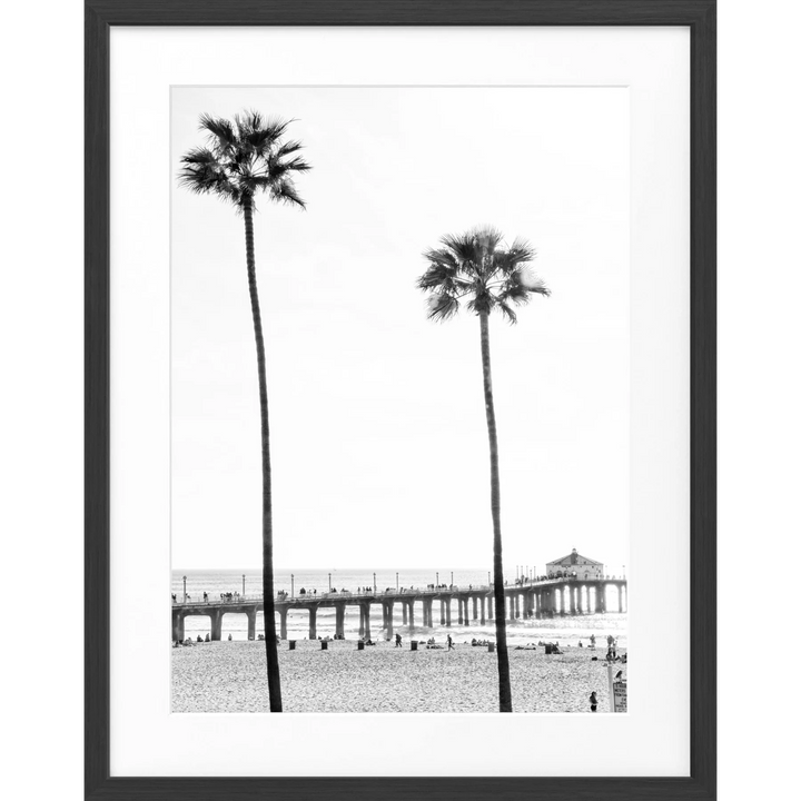 Poster Kalifornien Manhattan Beach K186 - Schwarz matt