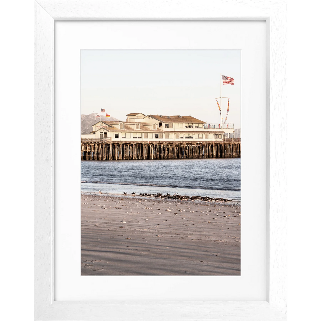 Poster Kalifornien Santa Barbara ’Pier’ K19 - Weiss 3cm
