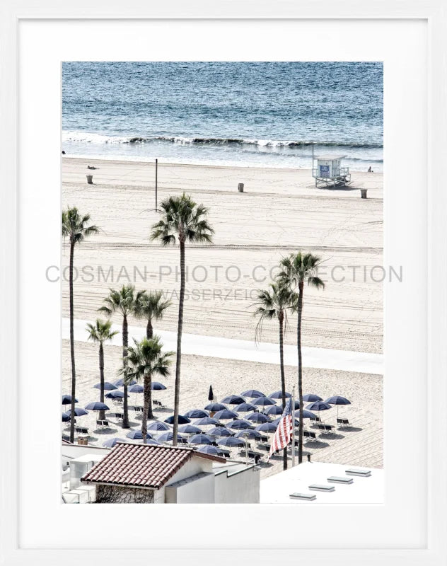 Poster Kalifornien Santa Monica ’Beach’ K134 - Weiss