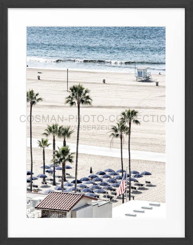 Poster Kalifornien Santa Monica ’Beach’ K134 - Schwarz
