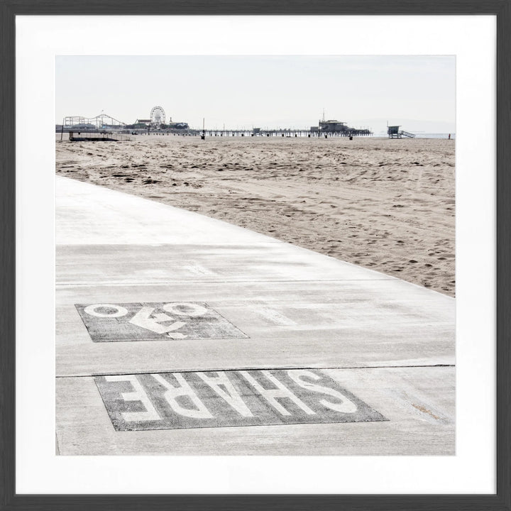 Poster Kalifornien Santa Monica ’Beach’ K98Q - Schwarz