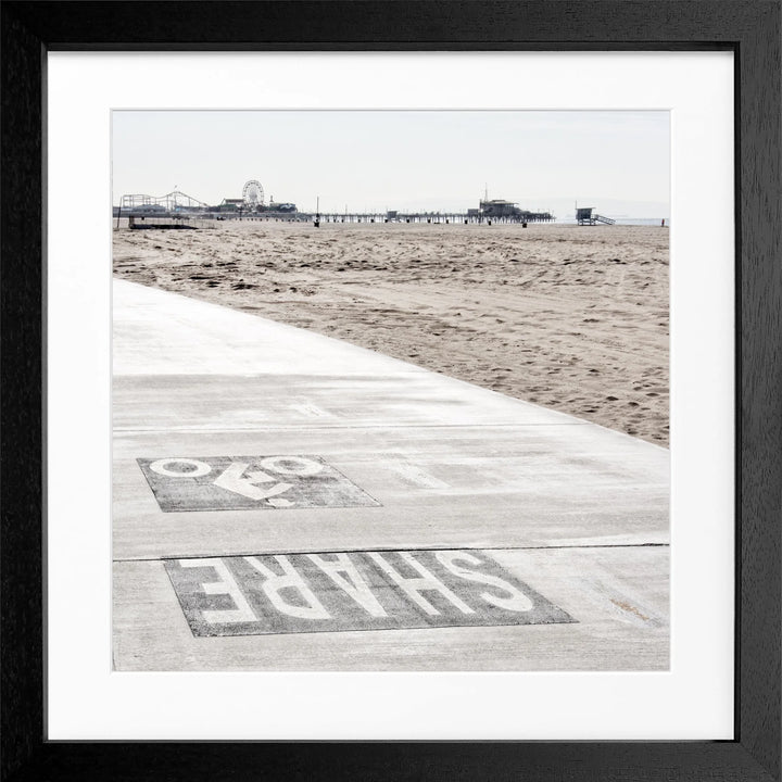 Poster Kalifornien Santa Monica ’Beach’ K98Q - Schwarz