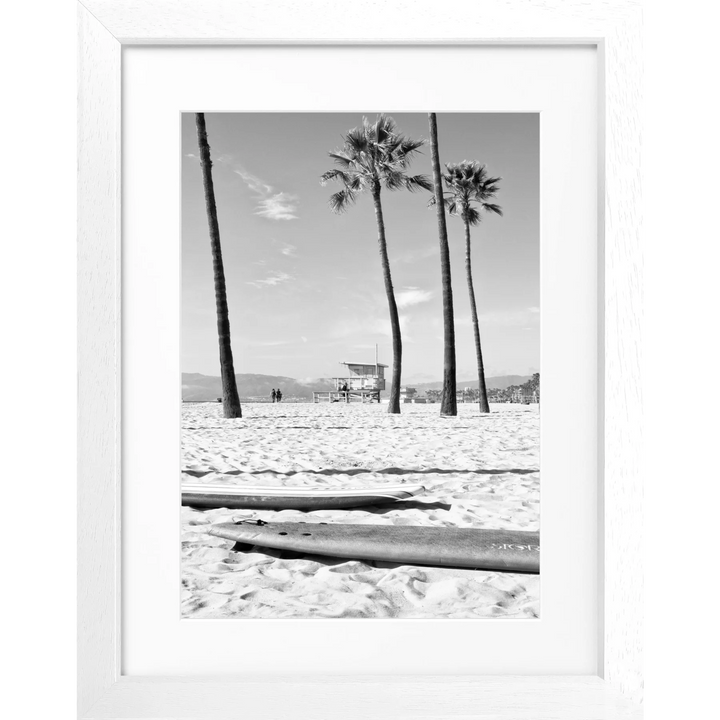 Poster Kalifornien Venice Beach K121 - Weiss 3cm / Motiv: